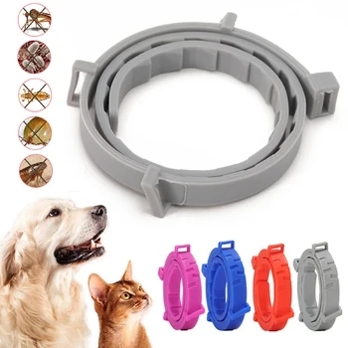 Baintear Scríbín agus Collar Tic le haghaidh Madraí Cait suas le 8 mí Collar Tic Scríbín Coiléar Cat Briseadh Frithmhoscóta & Feithidí