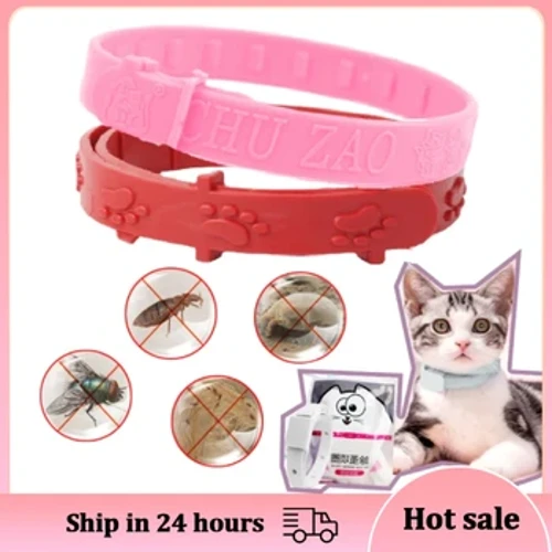 Vòng cổ chống bọ chét mèo Ve điều khiển mèo Vòng cổ có thể điều chỉnh Vòng cổ bọ chét cho mèo Hàng hóa cho mèo Đồ dùng cho thú cưng Phụ kiện mèo