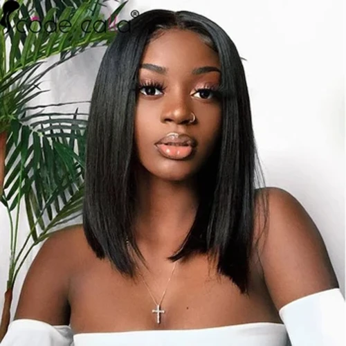 Hot Sale Short Bob Wigs T Part Side Part Bob Wigs Lace Frontal Cuticle Aligned Pre Plucked Brazilian Human Hair for Black Women
