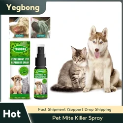 Pet Mide Spray Loppe Flåter Bekæmpelse Lindre hvalpe Kløe Kat Dårlige lugte Pletter Fjernelse Lus Insekt Behandling Hunde Loppedræber Spray