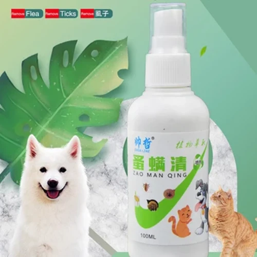 Titeann an mharaitheoir flea madraí peataí vitro rialaithe fadtréimhseach repel fleass remover feithidí míolta do mhadraí cait 100ml