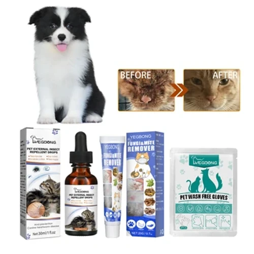 ʻO Cat Anti Flea Drops Flea Lice Insect Wehe Kaʻi ʻana i nā ʻili ʻili ʻīlio Kitten Mite Control Antibacterial Pet Holoi ʻAʻohe mīkina lima.