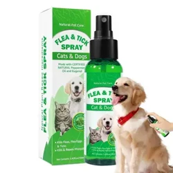 Hudspray for kjæledyr Lopper Flått- og myggspray Natural Care Loppe- og flåttspray Forebygging av lopper for hunder og katter