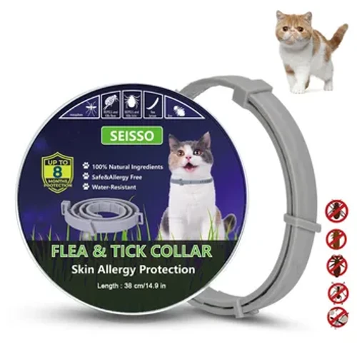SEISSO Flea Collar no nā ʻīlio Flea and Tick Cat Collar Summer Dogs Nā mea ʻai pale wai no 8 mahina.