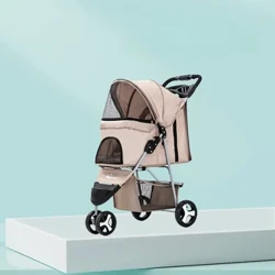 Trójkołowy wózek dla zwierząt Wózek dla zwierząt Wózek dla psa Składany mały i średni Teddy Kot i pies Samochód podróżny Buggy dla psów