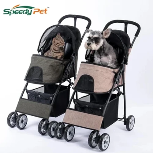 Có Thể Gập Lại Xe Đẩy Thú Cưng 4 Bánh Chó Du Lịch Xe Đẩy Xe Đẩy Quần Jogger Có Giỏ Chứa Đồ Cho Chó Con Mèo Thú Cưng Suplies Ngoài Trời