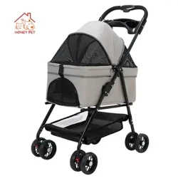 Meli Dog Stroller mo Pet Puppy Conveyors and Strollers Carriers and Strollers mo Dogs Foldable and Detachable Cage Cart.