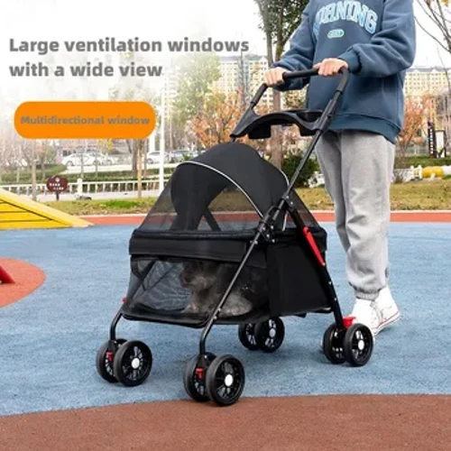 Stroller Anifeiliaid Anwes Tedi Cath Cŵn Stroller Allan Cŵn Bach Anifeiliaid Anwes Affeithwyr Ysgafn Plygadwy Strollers Cart Anifeiliaid Anwes