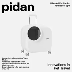 Isi Ulang Pet Carrier Koper Gedhe kanggo Kucing lan Asu Cilik, Pet Trolley Case Rolling Carrier, kanthi Sistem Ventilasi Ledlight