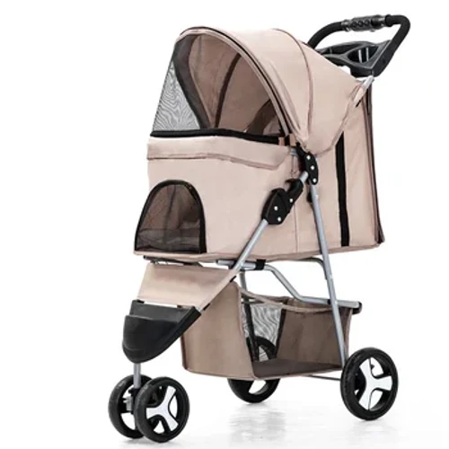 Iompróir Stroller Peataí Do Mhadraí Stroller Babaí Inscortha Cart Tarraingthe Madra Ciseal Dúbailte Ionsú Turrainge Éadrom Ceithre Roth