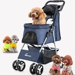 2023 Stroller Madra Peataí Cait Stroller Babaí Mála láimhe Aonghualainn Inscortha Madra Inaistrithe Cat Tralaí Mála Iompróir Peataí