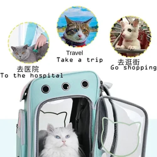Pet Stroller Transportation Carrier for Dogs Backpack Travel Carrier Cat Transport Cage Adjustable Detachable Carrying Backpack