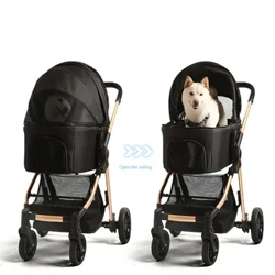 Cărucioare pentru animale de companie Tub de aluminiu Cărucior de călătorie pentru animale de companie Separare sac pentru cărucior pliabil pentru câini Cărucior pentru animale de companie Scaun de mașină pentru câini Carucior pentru cărucior