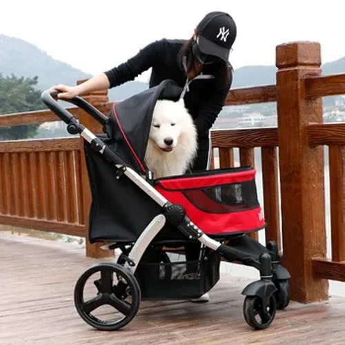 Leichter Haustier-Kinderwagen für mittelgroße Hunde, Welpen, große Hunde, Katzen, Trolley, Träger, Ausrüstung zum Transportieren von Haustieren im Freien