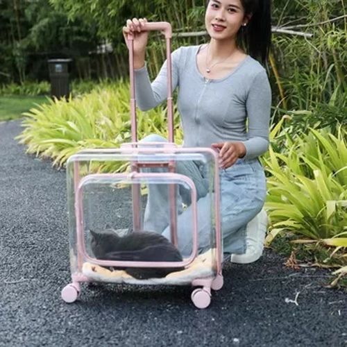 Stroller pusi pusi ave ato faafafa fe'avea'i pusi uta Trolley manu Trasportin De Gato Pets oloa maile