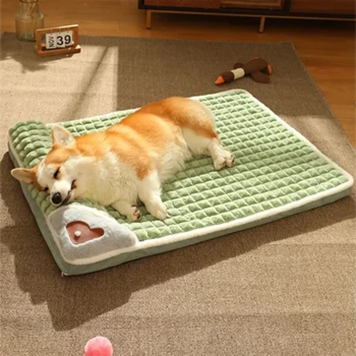 MADDEN zimowa ciepła mata dla psa luksusowa sofa dla małych średnich psów łóżko w kratę dla kotów psy Fluff spanie zdejmowane zmywalne legowiska dla zwierząt