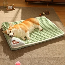 MADDEN zimowa ciepła mata dla psa luksusowa sofa dla małych średnich psów łóżko w kratę dla kotów psy Fluff spanie zdejmowane zmywalne legowiska dla zwierząt