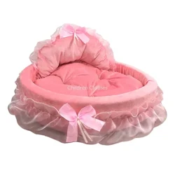 Fantasy Bow Lace Leapacha Leapacha Madraí do Mhadraí Móra Inscortha Oval Pink Banphrionsa Ciseán Peataí le haghaidh Troscán Bainise Peataí Madraí