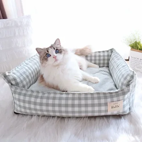 Kasur Anjing Kucing Pet Tidur Sofa Bed Kisi Lembut Keranjang Anjing Kucing Kecil Medium Bantal Anjing Aksesoris Hewan Peliharaan Puppy Kennel Persediaan