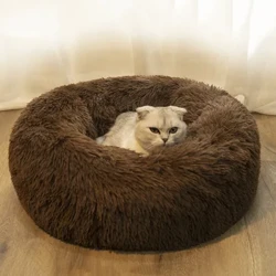 Tolg Te Geimhridh Leaba Madra Peataí Compord Donut Cuddler Babhta Madraí Coinnle Madraí In-Nighte Ultra-Bog agus Leaba Cistine Cat