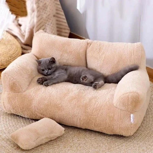 Prabangi kačių lovos sofa žiemos šilta katės lizdo naminių gyvūnėlių lova mažiems vidutiniams šunims katės patogios pliušinės šuniuko lovos naminių gyvūnėlių reikmenys