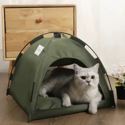 Pebyll Pebyll Anifeiliaid Anwes Cathod Cyflenwadau Tai Cynhyrchion Affeithwyr Clustogau Cynnes Dodrefn Gwelyau Soffa Basged Gaeaf Clamshell Pebyll Kitten Cat