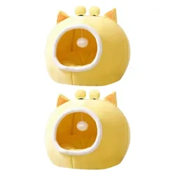 Лежак для кішок у приміщенні Напівзакритий лежак для котів Caves Nest Kennel Pad Soft Anti Slip Bottom Indoor Cat Bed Cave for Small Dog Cat