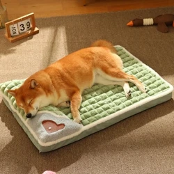 Wanter Warm Hond Bett Mat Verdickte Hond Sofa Mat Fir Kleng Medium Grouss Hënn Kazen Deep Sleep Fluff Bett Abnehmbar Washable Pet Better