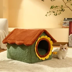 Kucing Musim Dingin Rumah Kucing Bersembunyi Rumah Habitat Kandang untuk Anjing Dalam Ruangan Anak Anjing Kecil Pet Kasur Tidur Pet Tenda Kasur Anjing dan Furnitur