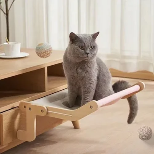 Fenêtre pour chat robuste, assemblage en bois, lit suspendu, toile de coton, facile à laver, contreplaqué multicouche, hamac, lits nid, offre spéciale
