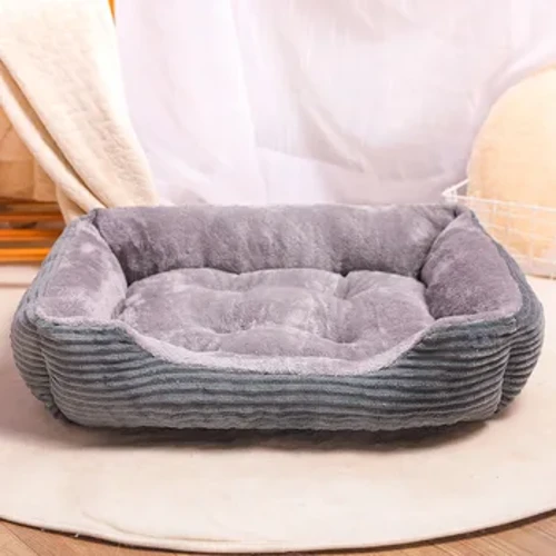 Leaba Madraí Plush Dronuilleog Kennel Cat Madraí Tolg Leaba Teach Peataí Leapacha Te Geimhridh Cushion do Mhadraí Beaga