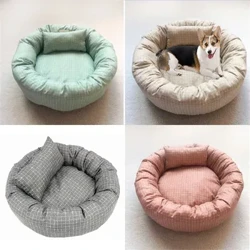 Imibhede Eyindilinga Yezilwane Ezifuywayo Yezinja Amakati I-Universal yazo zonke izinkathi zonyaka I-Soft Cloth Pet Mat ene-Pillow Pet Sleeping Cushions Izesekeli zezinja zikasofa