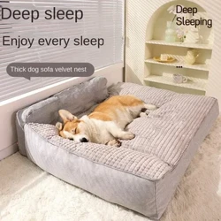 Leaba Tolg Madraí Peataí Kennel Mataí Cait Leaba Gheimhridh Te Codlata Mataí Urlár le haghaidh Nead Madraí Beaga Móra Peataí Teach Madraí