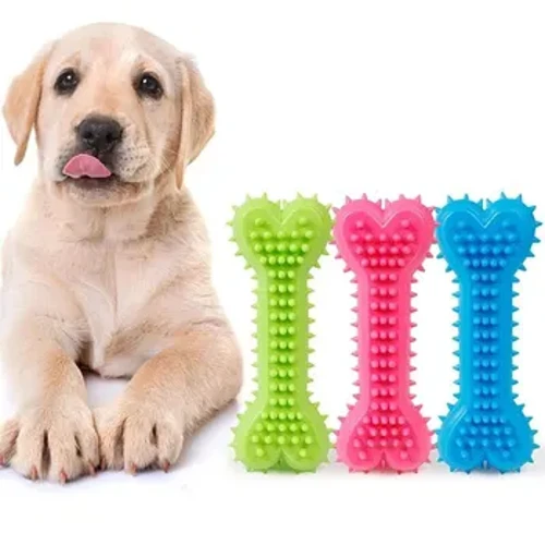 1 STK Tyggelegetøj til kæledyr Blødt gummi Bidmodstandsdygtig knogleform Tænderslibning Tyggelegetøj til små hunde Træningsudstyr til kæledyr