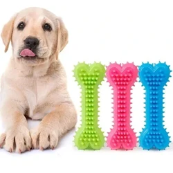1 adet Pet çiğneme oyuncağı yumuşak kauçuk ısırık direnci kemik şekli diş taşlama çiğneme oyuncakları küçük köpekler için eğitim evcil hayvan malzemeleri