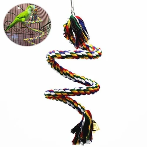 Yeni Papağan Halat Asılı Örgülü Muhabbet Kuşu Çiğneme Halat Kuş Kafesi Sultan Papağanı Oyuncak Pet Standı Eğitim Aksesuarları Conure Salıncak Malzemeleri