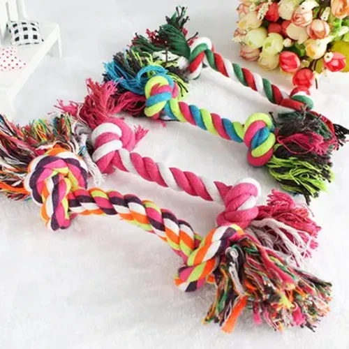 Jouet pour chien, corde en coton résistante aux morsures molaires, nœud pour petit chien, chiot, soulage les dents encombrées, nettoyage des dents, jouets à mâcher pour animaux de compagnie