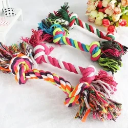 Dolanan Anjing Pet Molar Tahan Gigitan Tali Katun Simpul untuk Anjing Anjing Kecil Menghilangkan Stuffy Cleaning Gigi Pet Chew Toys