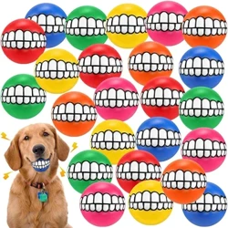 Bola Asu Squeaky kanggo Chewers Agresif Dolanan Mamah Besar kanggo Anjing Teething Dolanan Nyengir Lucu Gigi Mesem Karet Bola Berongga
