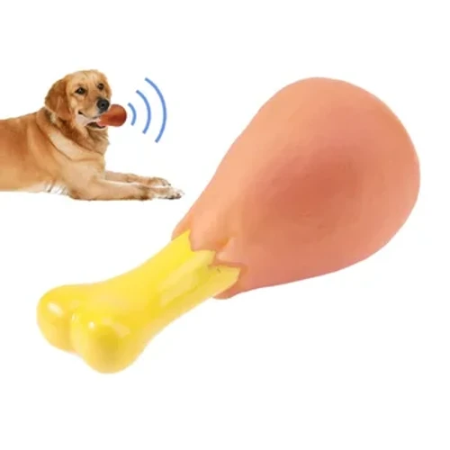 Pet Dog Παιχνίδι από καουτσούκ Chicken Leg Puppy Sound Squeaker Chew Toys for Dogs Puppy Cat Interactive Pet Supplies Προϊόντα για σκύλους