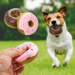 Déier Hënn Spillsaachen Donut Bite Resistent squeaky Sound Toy Thorn Molar Kauen Spillsaachen Fir Hënn Interaktiv Schleifen Zänn Relief Training