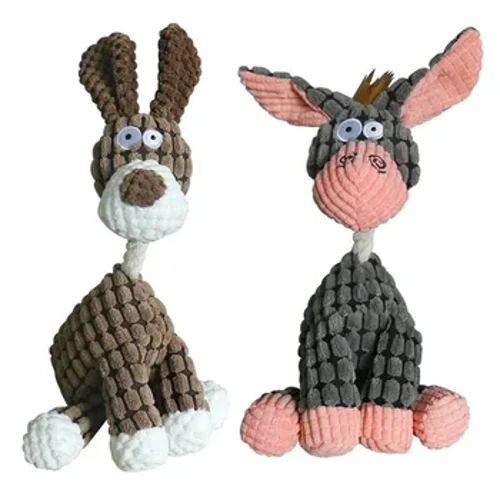Morsomt kjæledyrleketøy eselformet kordfløyel tyggeleke for hunder Valp squeaker squeaky plysj bein molar Hundeleke kjæledyr trening Hundetilbehør