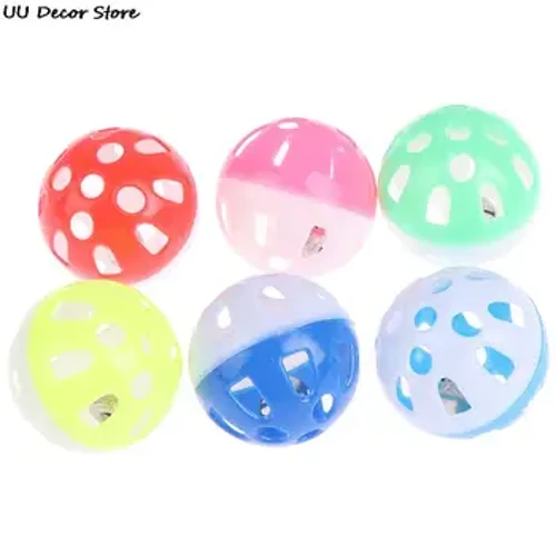 1 Pc 3.8 Cm Pet Parrot Mainan Warna-warni Hollow Rolling Bell Bola Burung Parkit Cockatiel Kunyah Kandang Mainan Menyenangkan Warna Acak