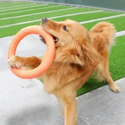 1 pc Orange Anjing Mainan Pet Flying Disk Pelatihan Cincin Penarik EVA Interaktif Pelatihan Ring Puller Tahan kanggo Anjing