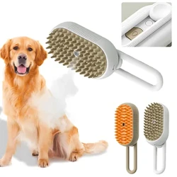 Buharlı Köpek Fırçası Elektrikli Sprey Kedi Saç Fırçası 3 in1 Köpek Vapur Fırçası Masaj Evcil Hayvan Bakımı için Karışık ve Gevşek Saçların Çıkarılması