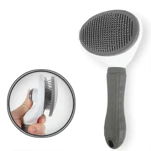 Escova para remoção de pelos de animais de estimação, pente de cabelo de cachorro, aço inoxidável, desbotamento automático, pente de gato, limpeza de animais de estimação, suprimentos