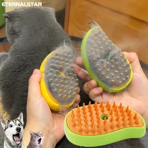 Scuab Gaile Madraí Cat Scuab Gaile Spraeire Leictreach le haghaidh Uirlis Grúmaeireachta Peataí Massage Shedding 3 in 1 Spraeanna Leictreach Cíoraí Massage