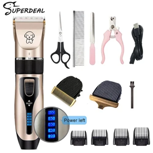 Gunting Anjing Gunting Rambut Anjing Grooming (Pet/Kucing/Asu/Kelinci) Potong Rambut Pemangkas Alat Cukur Set Pets Tanpa Kabel Isi Ulang Profesional