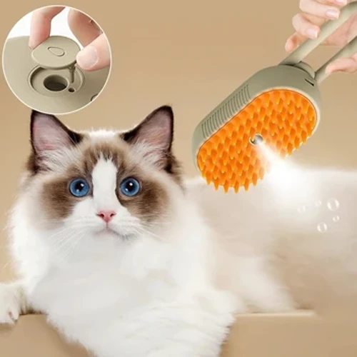 Kjæledyr Dampbørste Katt Hund Rengjøring Steamy Spray Massasje Beauty Comb 3 i 1 hårfjerning Stigningsutstyr Kjæledyrtilbehør