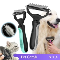 Pet Bulu Sisir Kucing Anjing Sikat Rambut Hewan Peliharaan Alat Perawatan Rambut Anak Anjing Sisir Penumpahan Bulu Pet Pemangkasan Dematting Deshedding Sikat